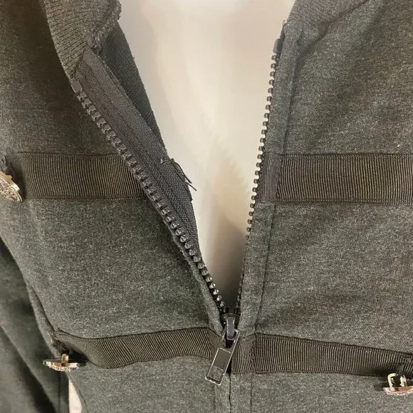 POL Gray Double Breasted Button Full Zip Jacket - Picture 5 of 8